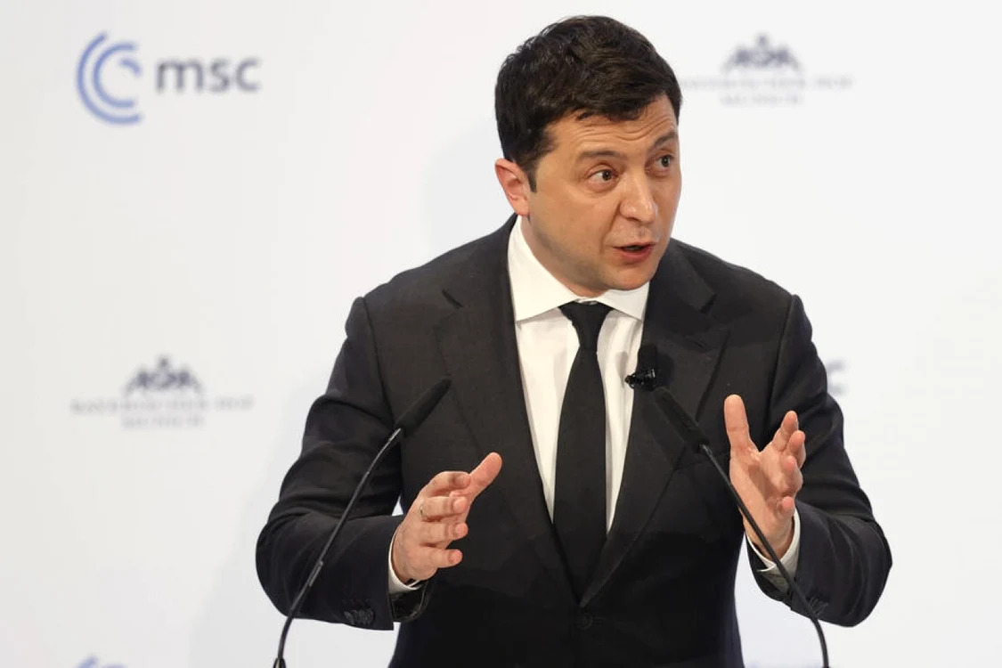 Volodimir Zelenski la Conferinta de Securitate de la Munchen 2022 FOTO EPA-EFE