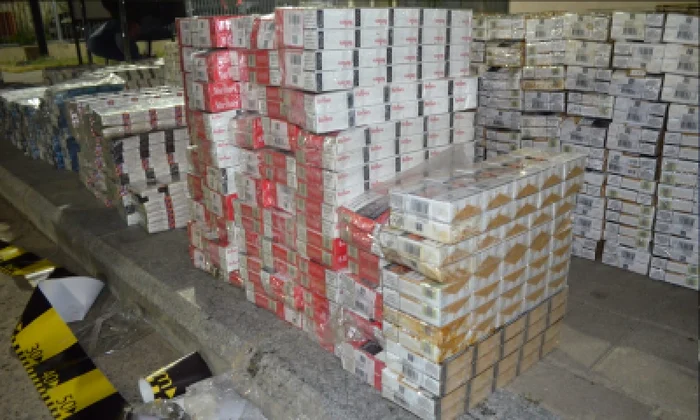 Peste 10.000 de pachete de țigări au fost confiscate de la contrabandiști FOTO ITPF Iași