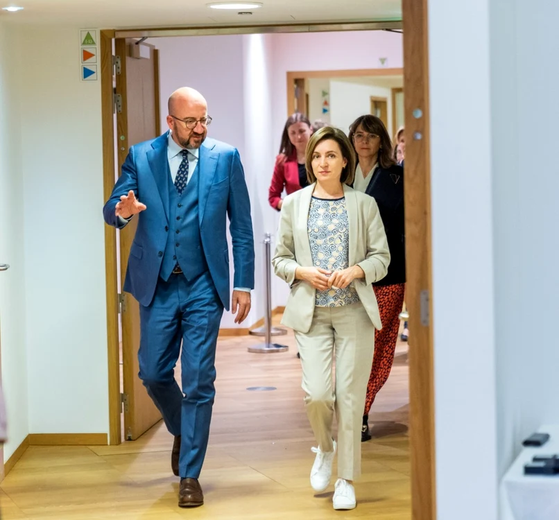 La Chișinău, Charles Michel a avut o întrevedere cu Maia Sandu. FOTO: Arhivă