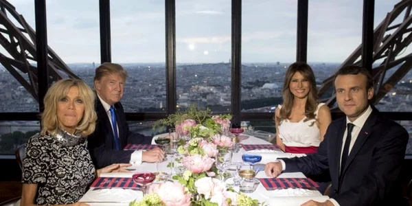 Cina Trump Macron la Turnul Eiffel FOTO Captură AFP