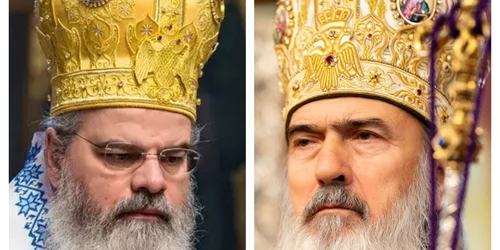 episcopul husilor, ignatie (st) si arhiepiscopul tomisului, teodosie   foto colaj episcopiahusilor si FB arhiepiscopia tomisului jpeg