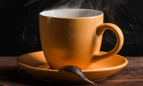 hot coffee cup with spoon plate jpg