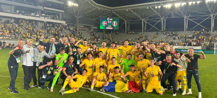 Naționala României a ajuns în semifinale la Euro 2025 U19. Foto Facebook FRF