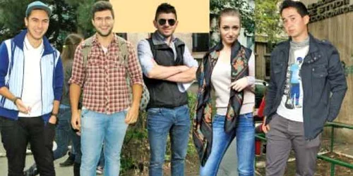 Moda străzii din Piaţa Romană este animată de tineri precum cei din fotografiile de mai jos.