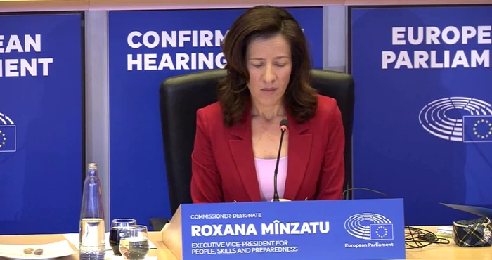 Roxana Mînzatu la audierea în Parlamentul European