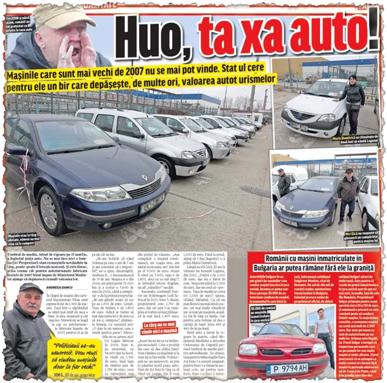 Bucureşteanul Ion G. a trecut   în oferta de vânzare atât  date despre maşină, cât şi  despre taxa de timbru: în  cazul de faţă este zero