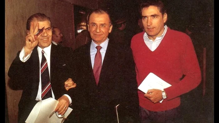 Dumitru Mazilu, Ion Iliescu și Petre Roman, liderii de facto ai CFSN FOTO: Arhivă