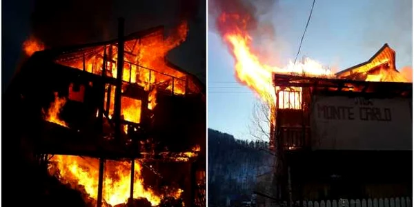 Incendiu la pensiunea Monte Carlo de la Lepşa