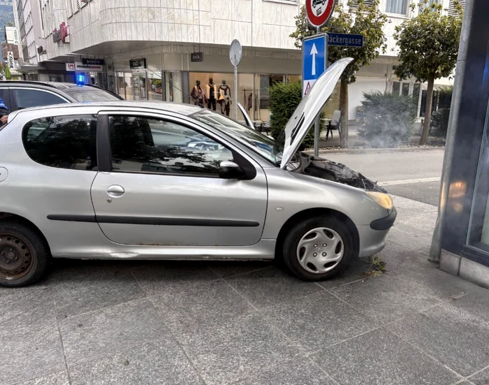 Mașina implicată în accident FOTO: Poliția din Elveția