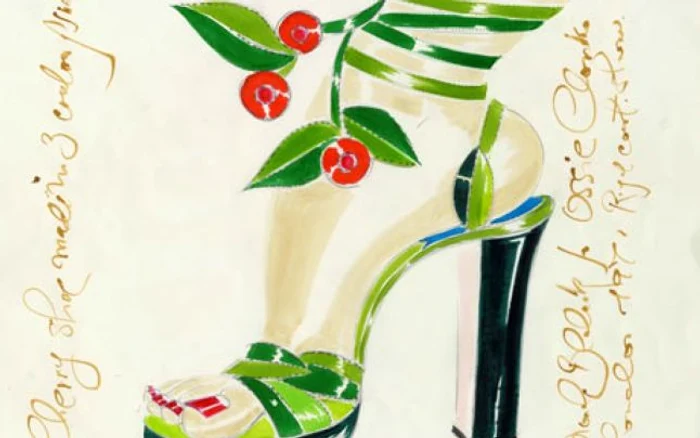 
    Schiţă realizată de Manolo Blahnik  