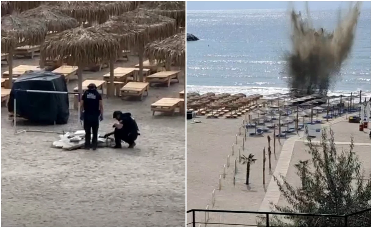 Dronă descoperită în Olimp, detonată controlat.