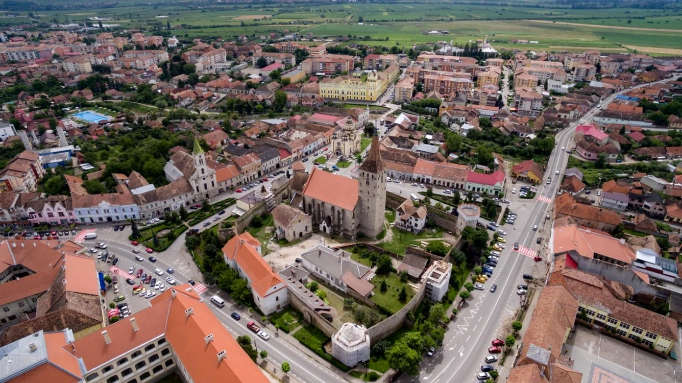 Vedere aeriană a municipiului Aiud