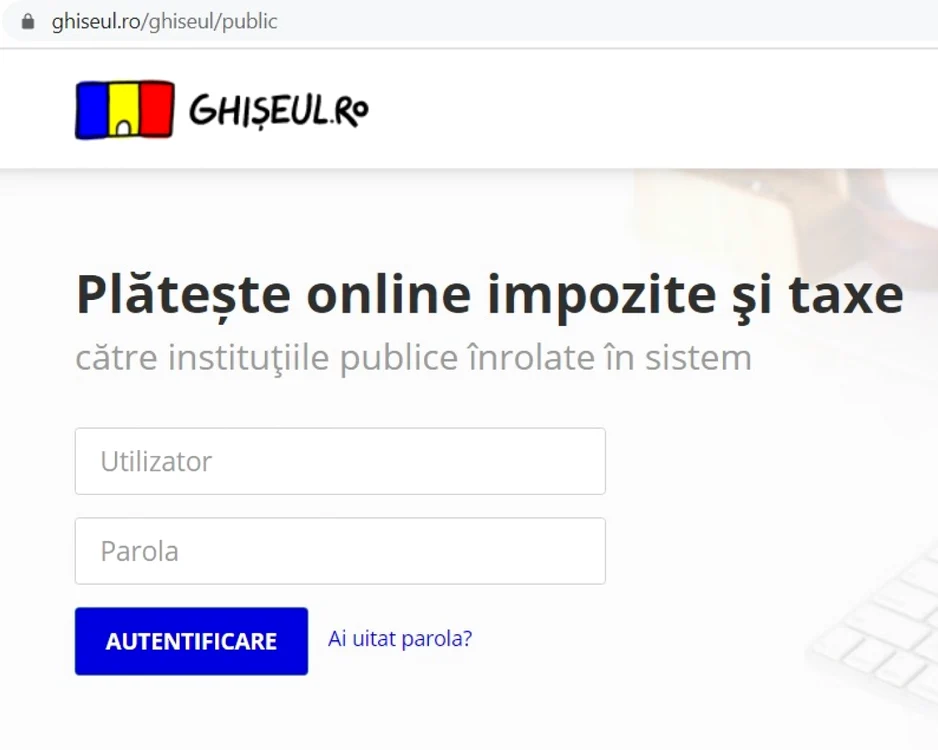 Plata online se face pe platforma ghiseul.ro FOTO Facebook/PMC