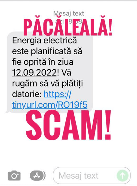 Atenție la SMS-urile prin care se anunță întreruperea energiei electrice și a gazelor: „Este înșelătorie”