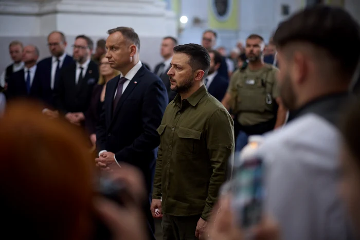 Presedintele ucrainean Volodimir Zelenski si omologul polonez Andrzej Duda FOTO Twitter