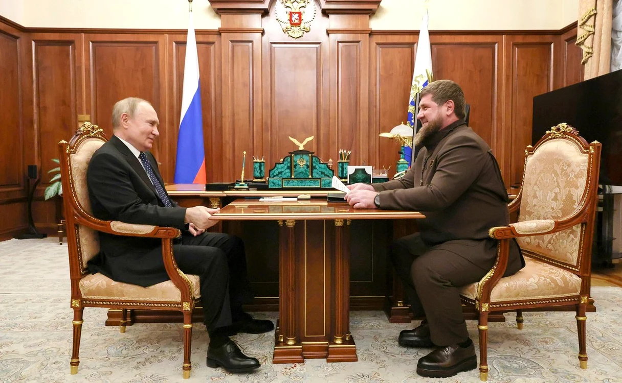 Vladimir Putin și Ramzan Kadîrov în 2023 FOTO Profimedia 
