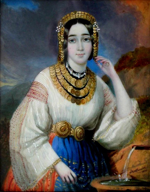 Marițica Văcărescu FOTO după o pictură a lui Carol Popp de Szathmary
