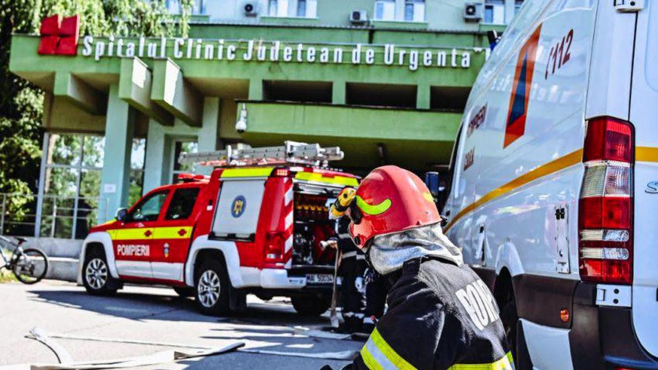 Incendiu la Spitalul Județean din Timișoara.