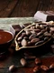 Boabe de cacao tableta de ciocolata si crema de ciocolata JPG