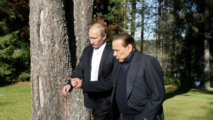 Preşedintele rus Vladimir Putin şi fostul premier italian Silvio Berlusconi