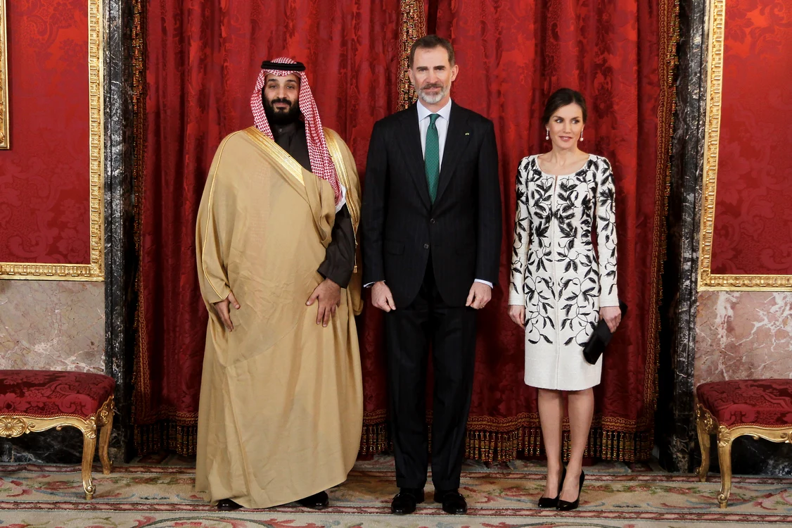 Felipe și Letizia, alături de Prințul moștenitor Mohammad Al Saud 