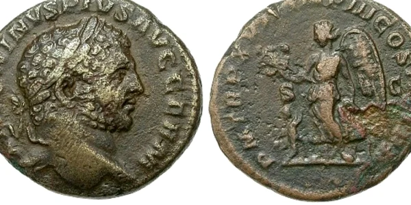 Monede romane pe care este reprodusă figura împăratului Caracalla 