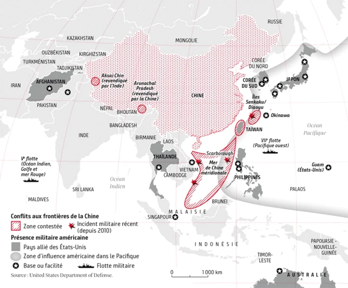 Présence américaine dans le voisinage chinois, par Cécile Marin & Fanny  Privat (Le Monde diplomatique, avril 2020)