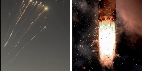 racheta starship explozie foto colaj captura video the guardian si shutterstock png