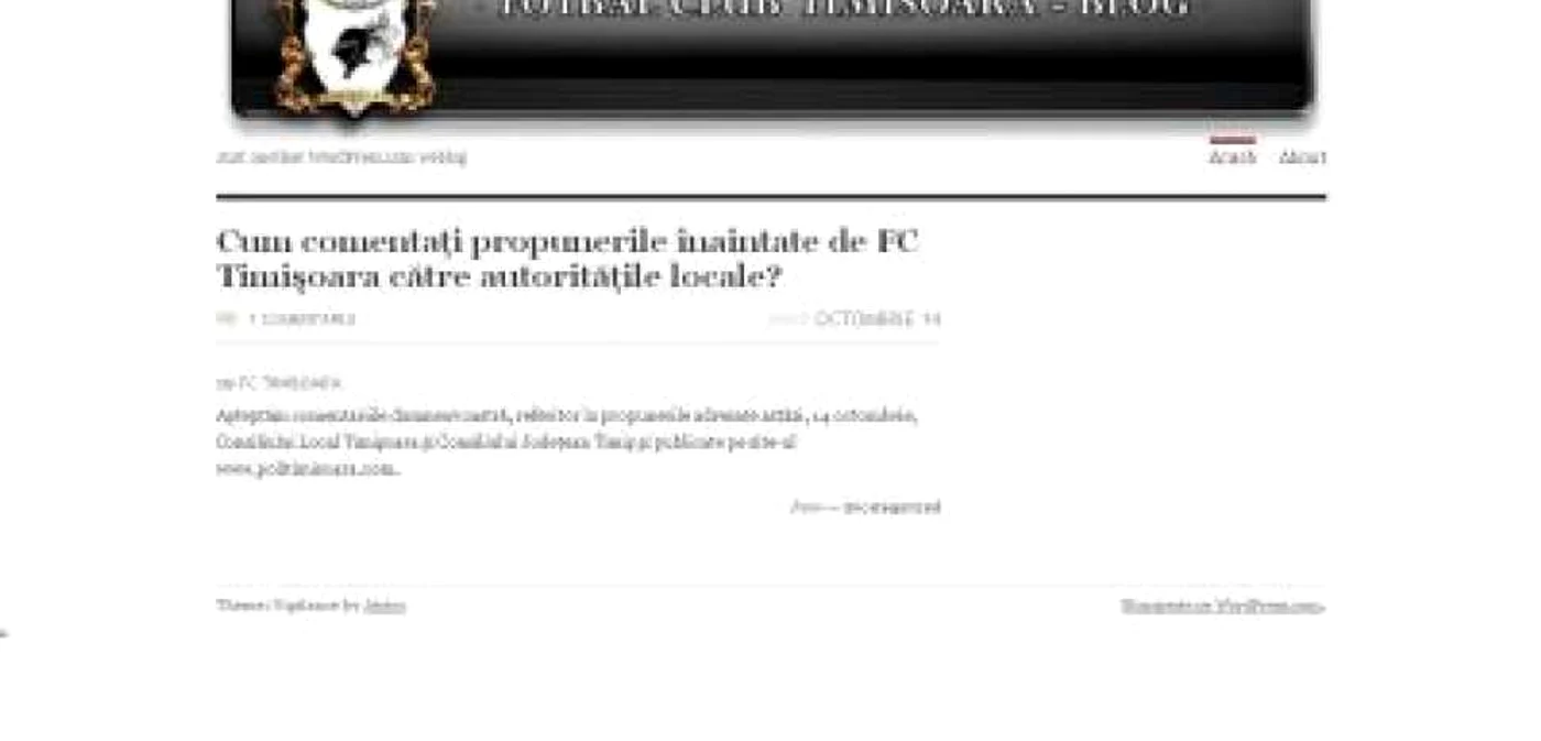 Timişoara: "Poli" şi-a făcut blog pentru comunicarea cu suporterii