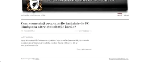Timişoara: "Poli" şi-a făcut blog pentru comunicarea cu suporterii