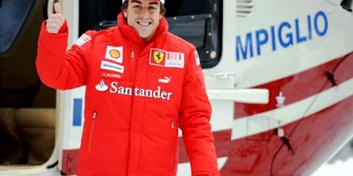 Fernando Alonso la prima apariţie în roşu (foto: AFP)