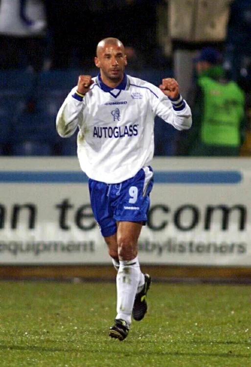 Gianluca Vialli, în tricoul lui Chelsea, echipă pentru care a jucat de 58 de ori în Premier League
