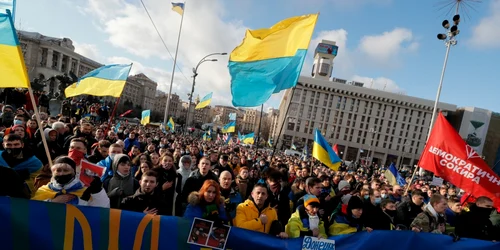 Manifestaţie anti-război Kiev - 12 feb 2022 / FOTO EPA-EFE