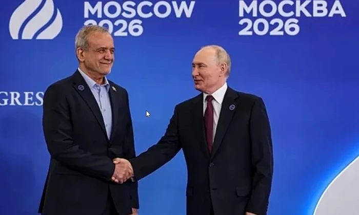 Massoud Pezeshkian Vladimir Putin Moscova 2026 captură video X jpg