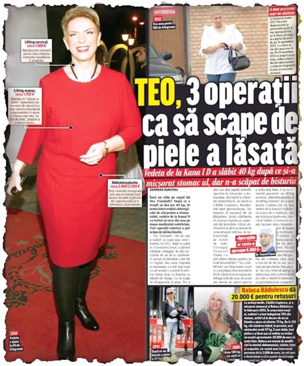 Teo a dat jos 40 kg,  după operație 