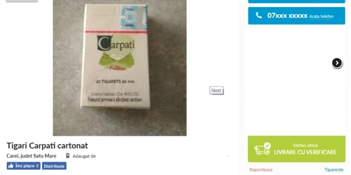 Un pachet de ţigări Carpaţi costă şi 100 de lei