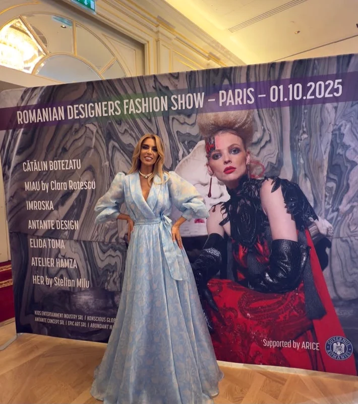 Românca Roxana Maya a fost gazda evenimentului designerilor români la Paris Fashion Week, în legendarul Hotel Ritz. Foto: Instagram 