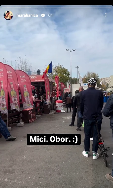 Mara Bănică, la coadă la mici / foto: Instagram 
