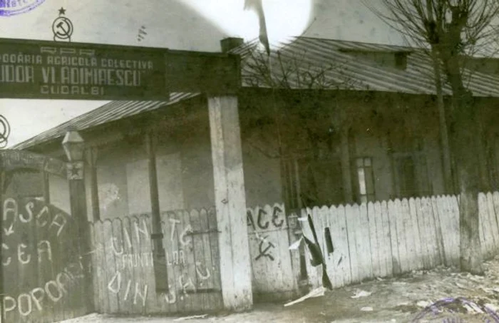 Sediul GAC din Cudalbi devastat după revolta din 11 ianuarie 1958 SURSA FOTO Arhiva CNSAS