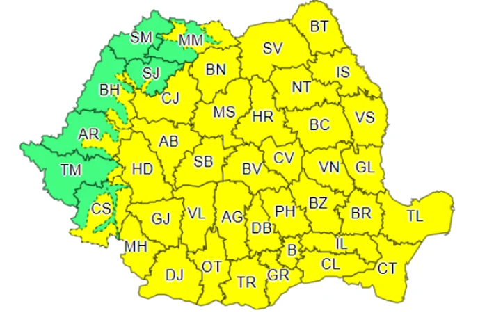 Vântul îşi va face simţită prezenţa în peste trei sferturi din ţară, inclusiv în Municipiul Bucureşti