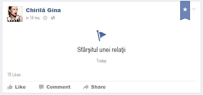 Gina Chirilă și Bogdan Vlădău (36 de ani) și-au spus «Adio!» și pe o rețea socială