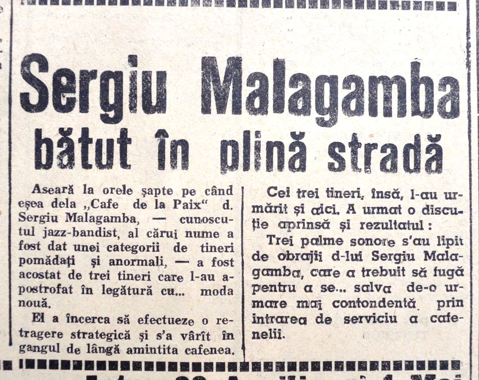 Articol de presă despre Sergiu Malgamba