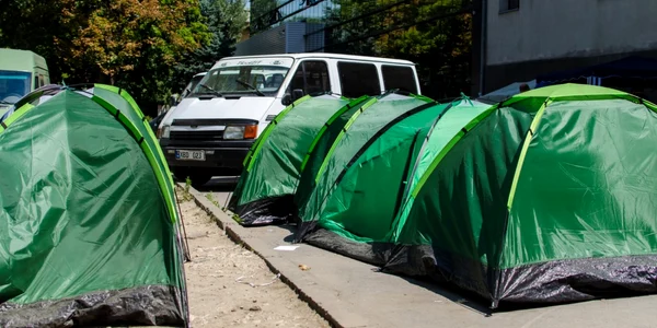 Protest strada Bulgara chisinau corturi
