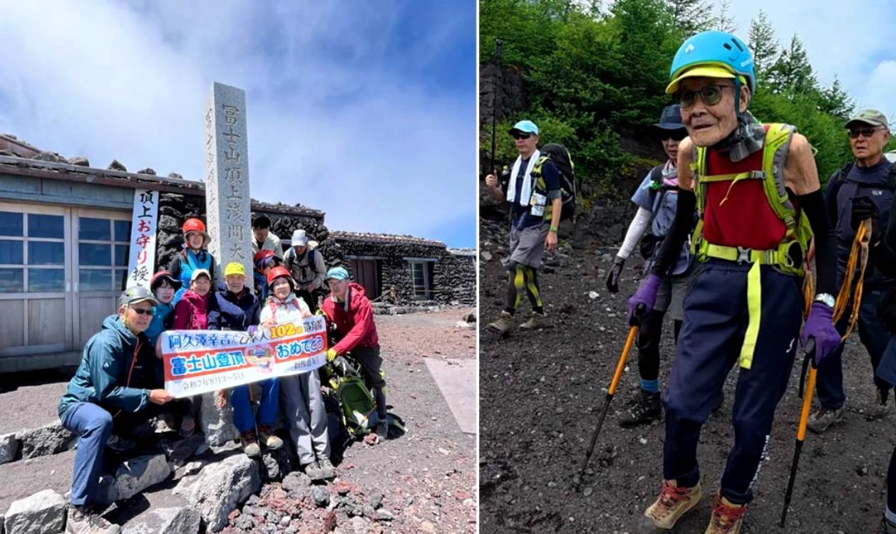 Kokichi Akuzawa a urcat Muntele Fiji la 102 ani FOTO: X