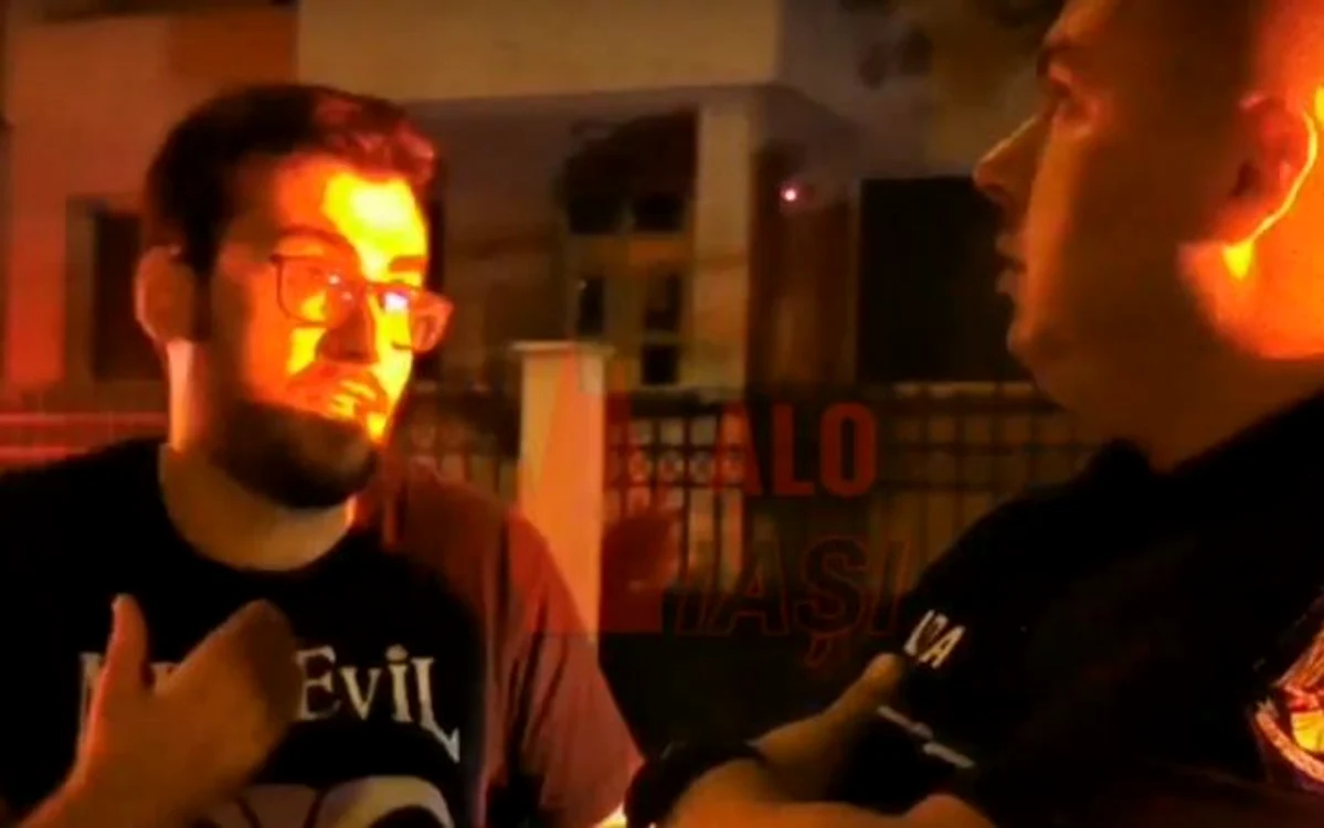 Tânărul l-a luat în râs pe polițistFOTO: captură video aloiasi.ro