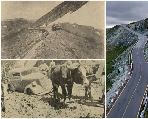 Transalpina, acum 90 de ani si in prezent Foto Vremea 1936 si Daniel Guță jpg