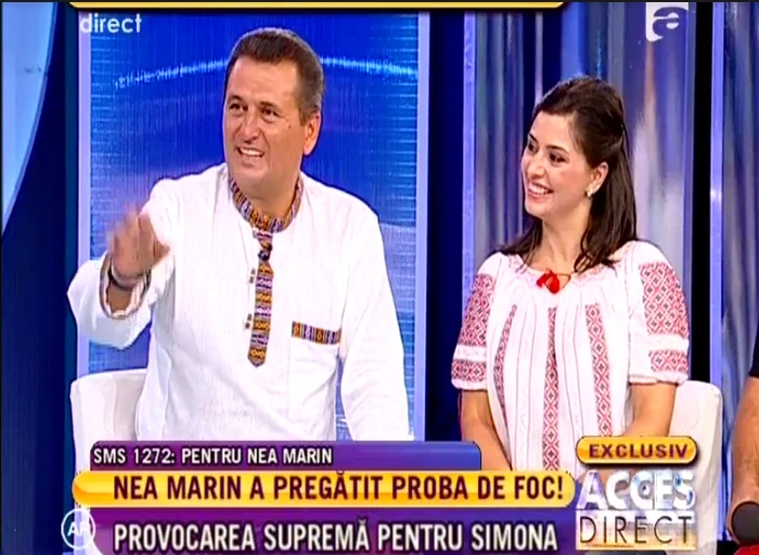 Nea Mărin şi fiica acestuia au fost invitaţi în platoul Acces Direct