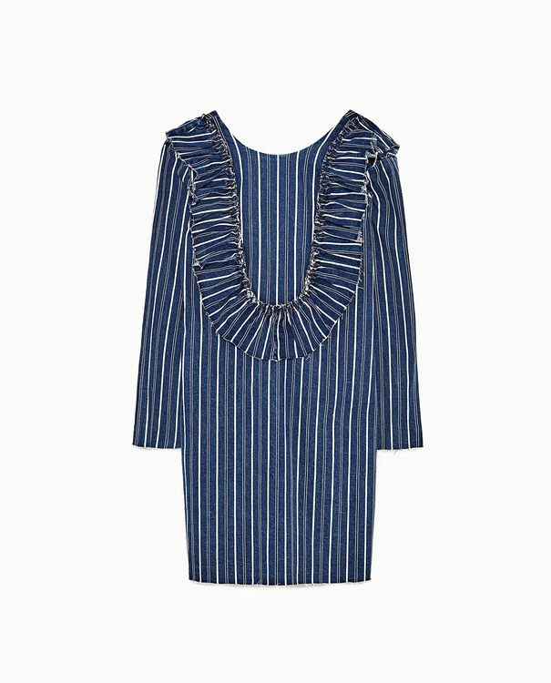 Rochie cu volanase si dungi, Zara, 99,90 lei jpg jpeg