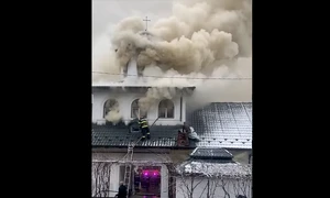 incendiu manastire Gorj captura video FB png