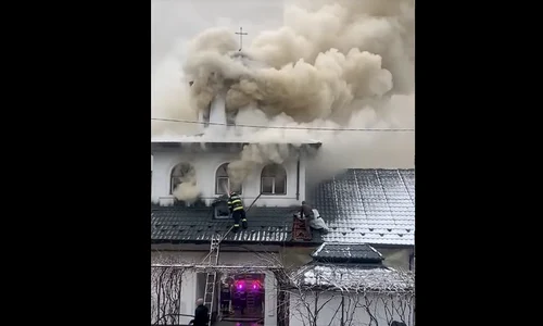 incendiu manastire Gorj captura video FB png